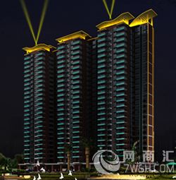 湖北省大冶市住宅楼楼体照明亮化工程