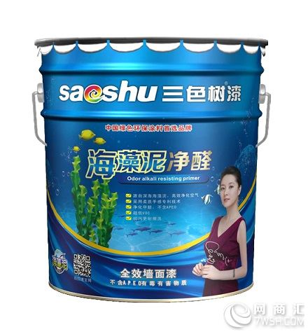 供应中国涂料十大品牌三色树漆|海藻泥全能净墙面漆