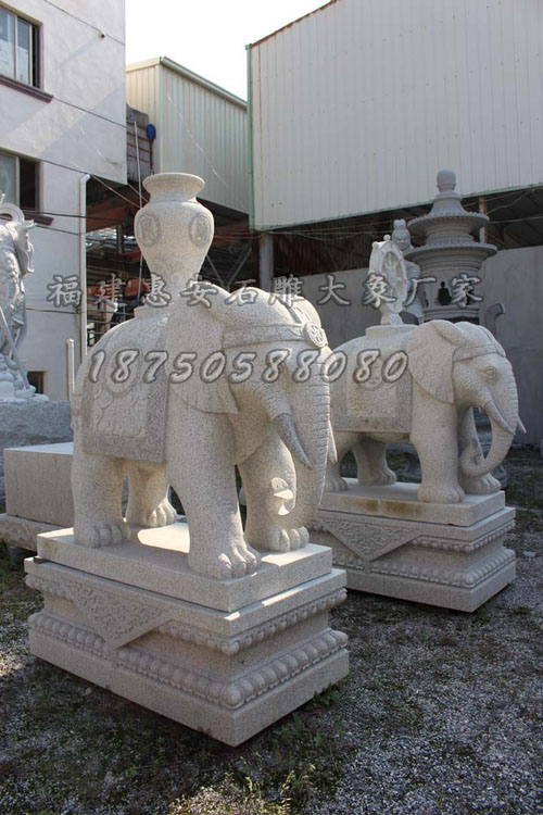 惠安石雕专业厂家直销动物雕塑工艺品 鼻子上翘 招财纳福