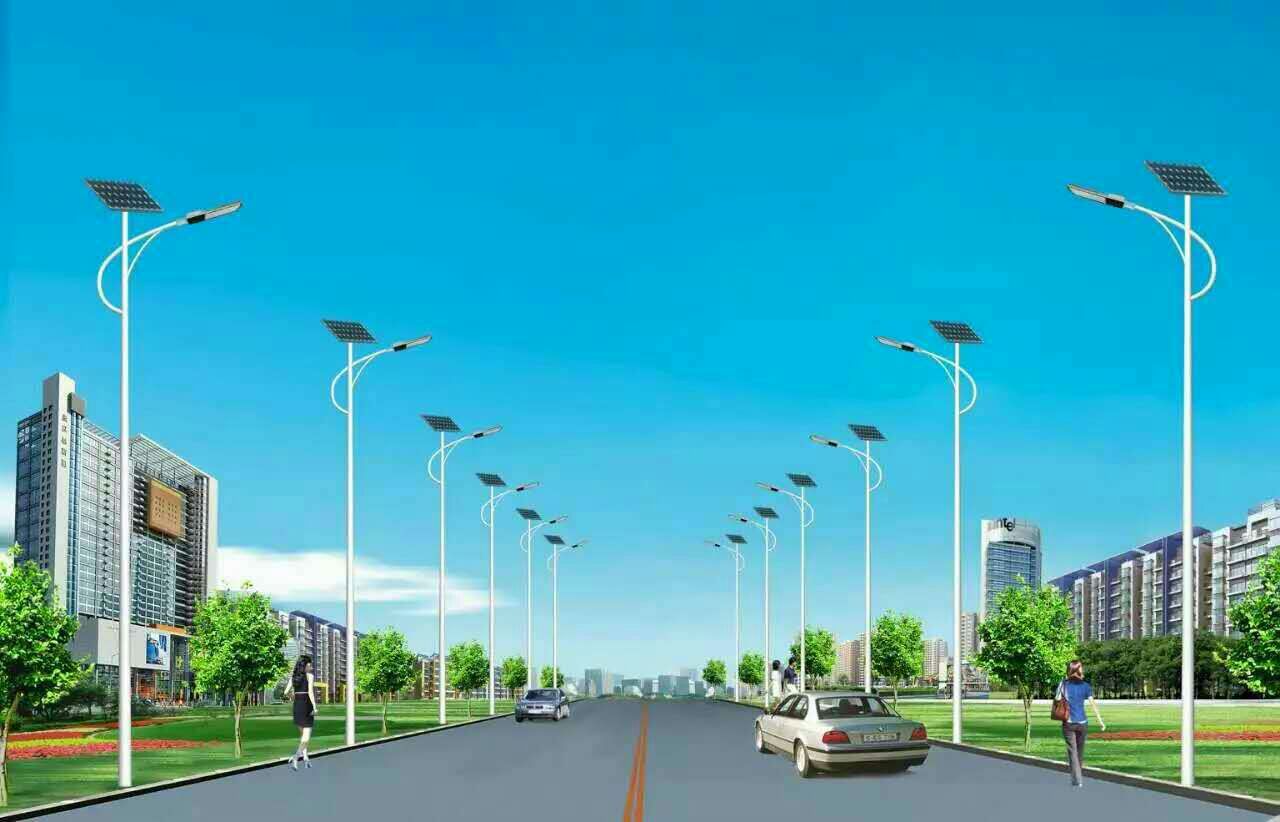 扬州厂家直销30WLED光控多晶电池板农村太阳能路灯