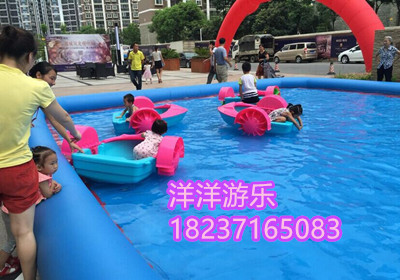 郑州洋洋厂家充气水池定做 水上充气游泳池 广场大型支架水池 充气滑梯