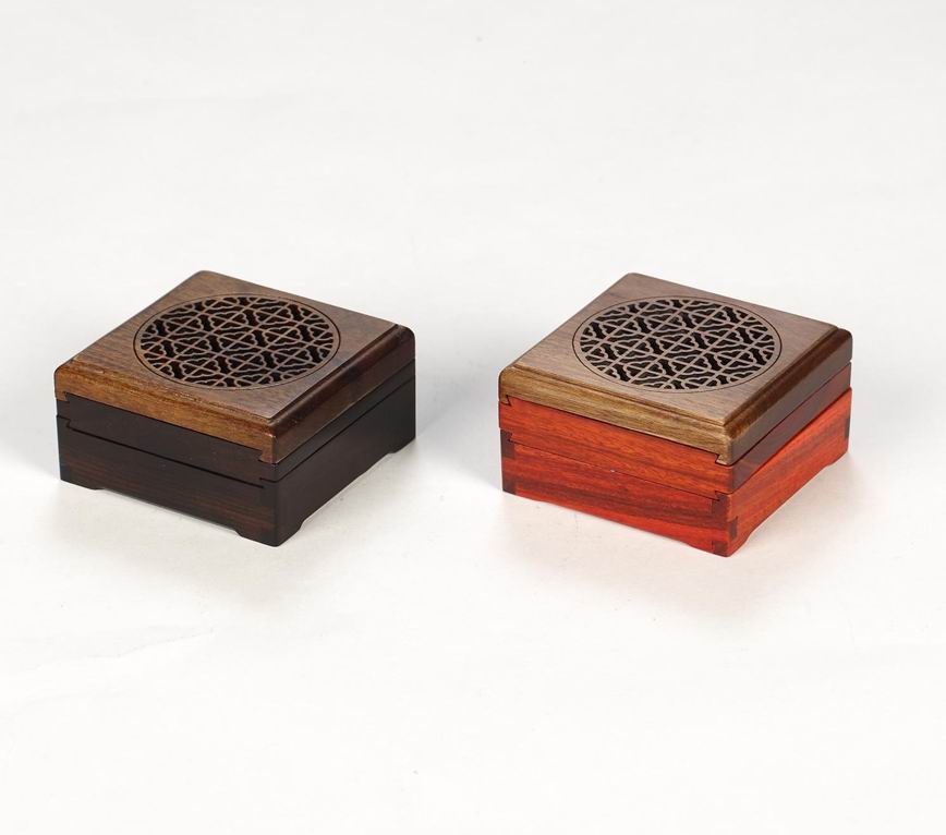 红木便携小香炉 定做创意摆件 红木镂空熏香炉盘香炉礼品