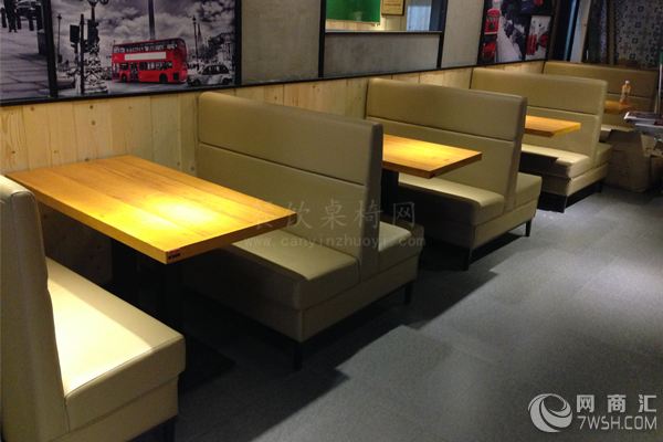 广州江南果道卡座沙发餐桌椅组合定做案例实拍