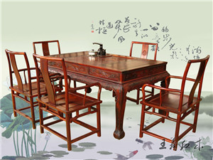 哈尔滨红酸枝木餐桌尺寸大全 王义红酸枝木餐桌
