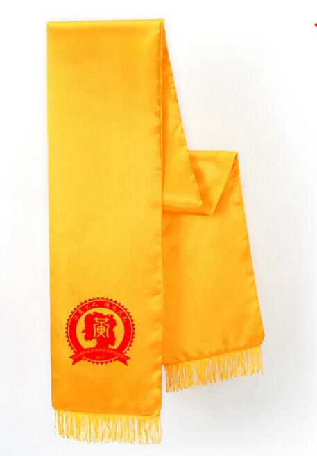 河南清明祭祖围巾，重庆重阳节宗亲纪念围巾，黄色围巾