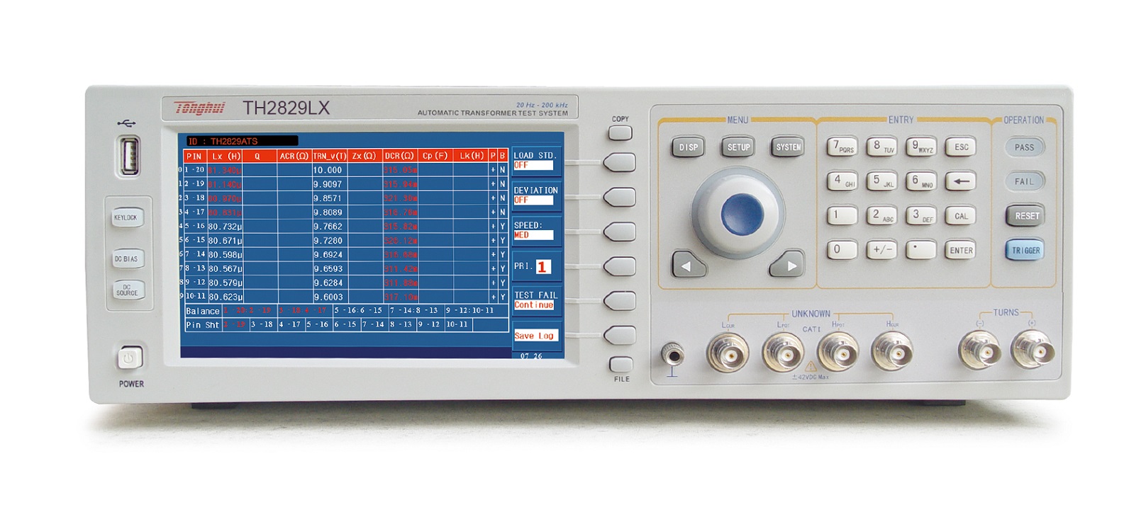 供应同惠仪器TH2829LX 自动变压器测试系统