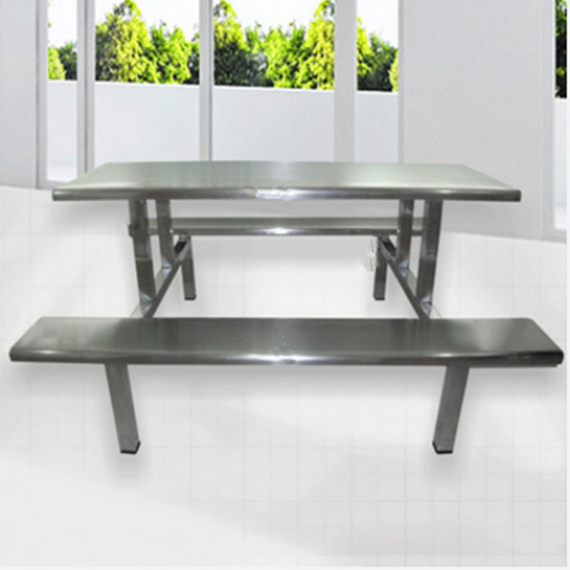 不锈钢八人位食堂餐桌 连体结构受力更均匀 不易晃动