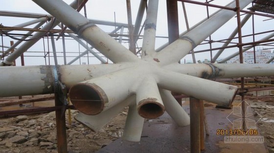 上海 树叉雨棚钢结构铸钢节点
